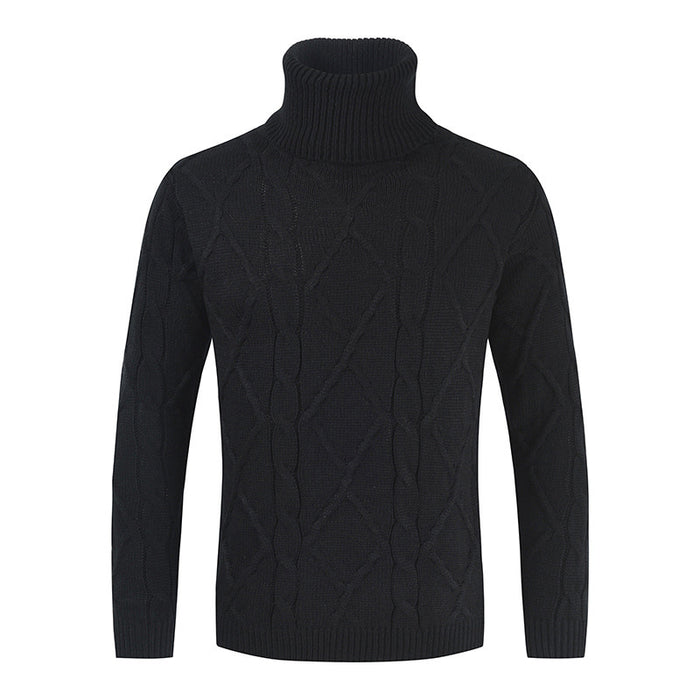 Turtleneck Sweater Men Loose Solid Color