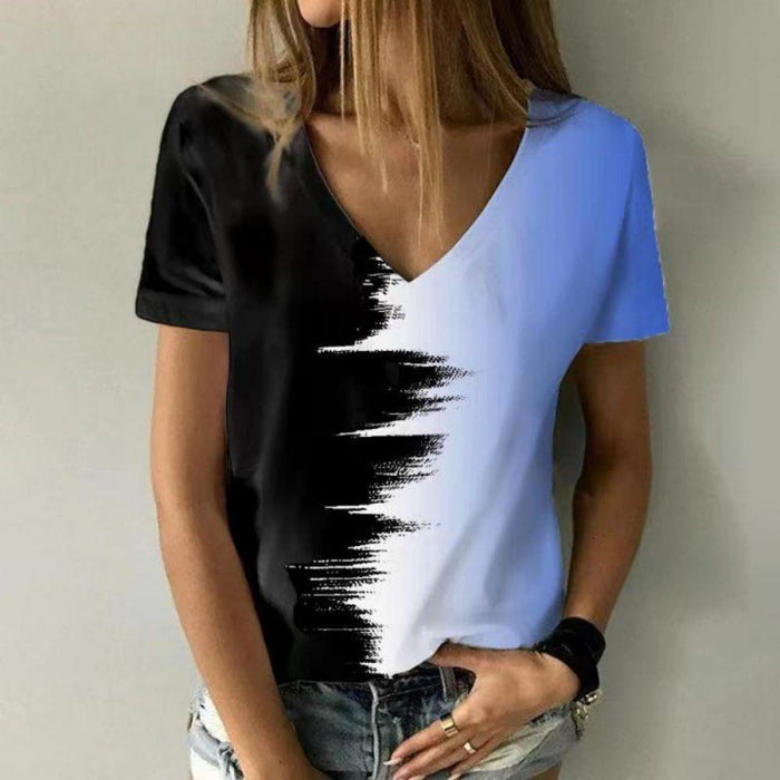 Women's Printed Short Sleeve Casual Shirt