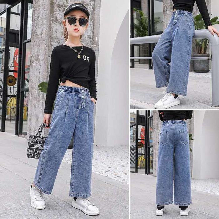 Fashion Loose Simple Casual Girls Jeans