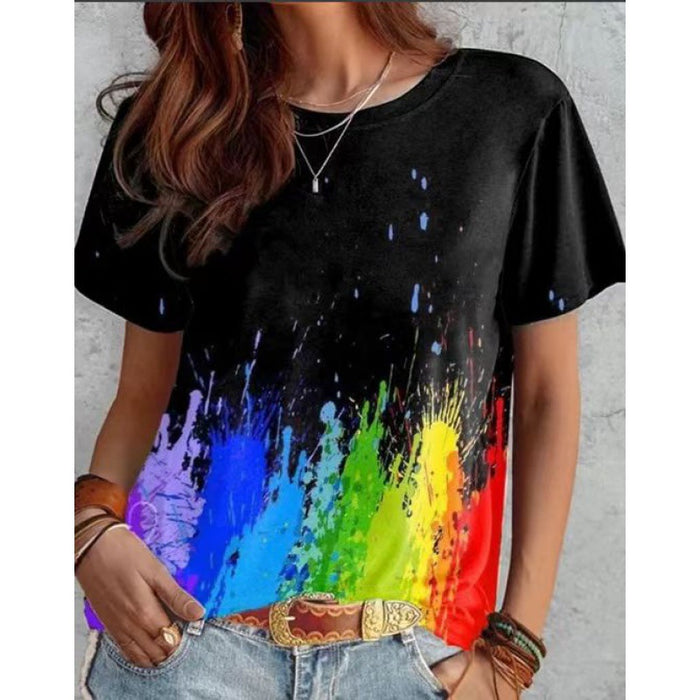 Women's Printed Short Sleeve Casual Shirt