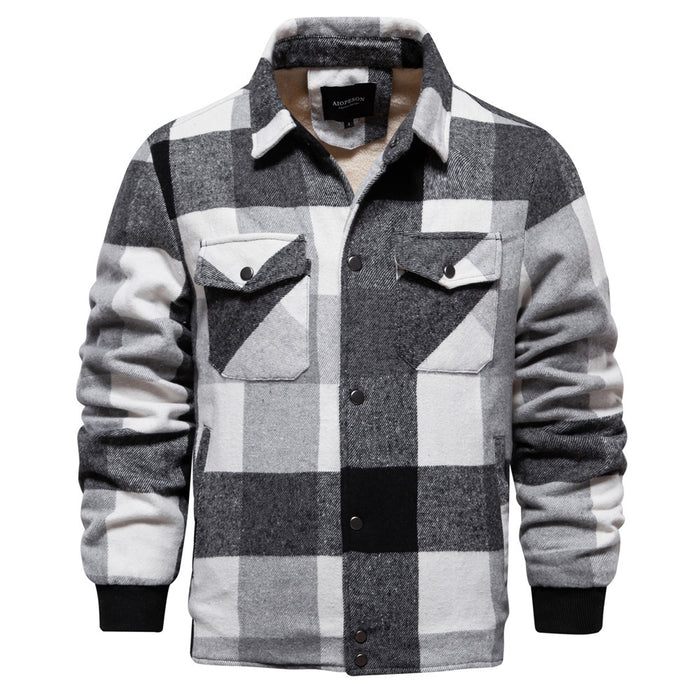 New Autumn And Winter Men's Jacket Casual Plaid Coat