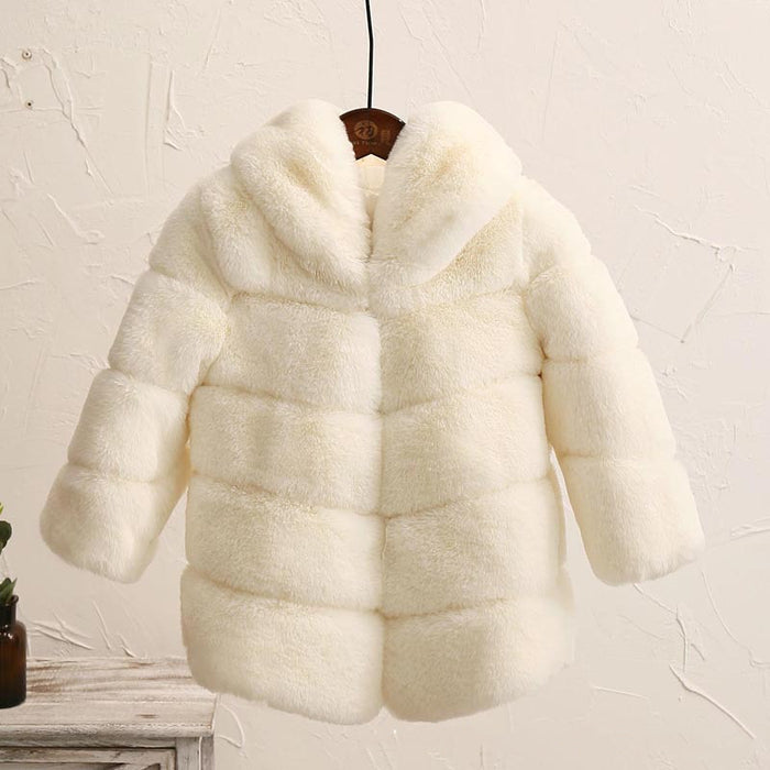 Children's Fur Coat Imitating Otter Rabbit Fur Girls Padded Children's Clothing