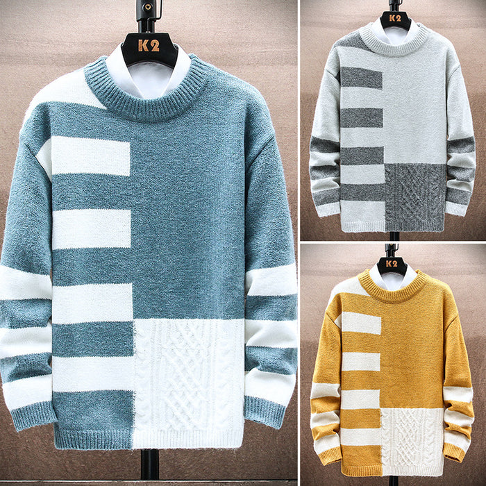 Men Casual Round Neck Long-sleeved Sweater