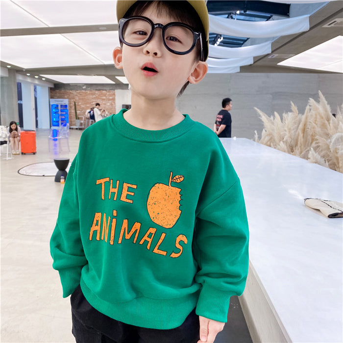 Cotton fleece cartoon boys and girls baby sweater