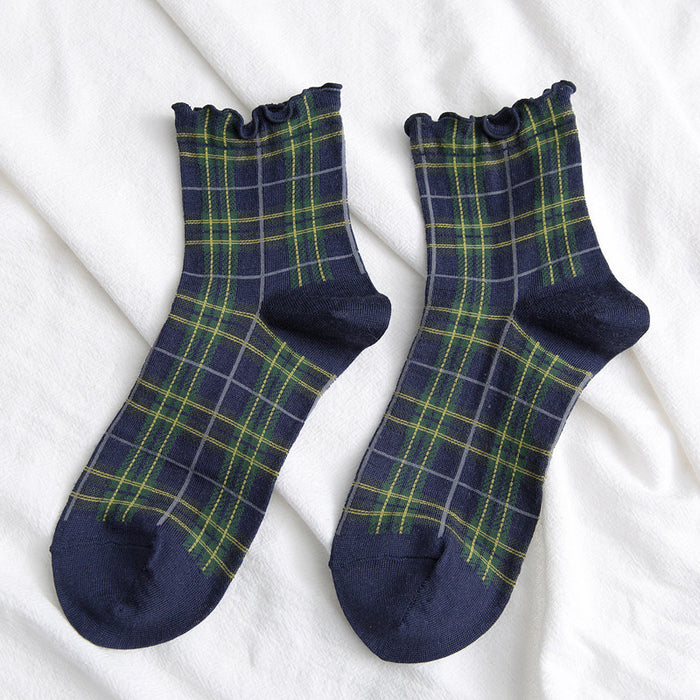 Plaid women's socks