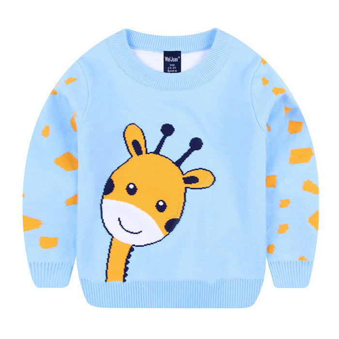 Fawn jacquard sweater for boys and girls