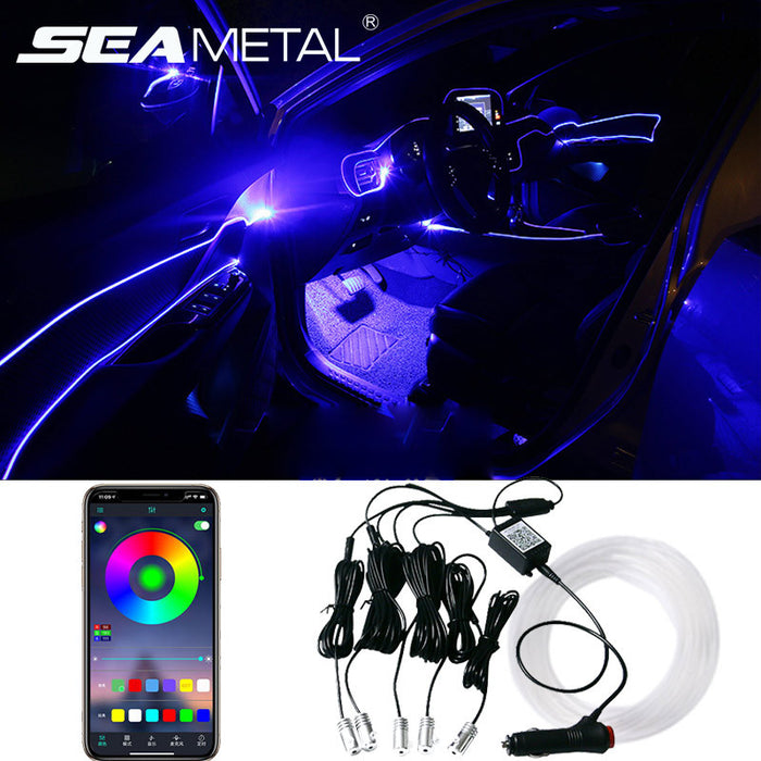 Car Fiber Optic Ambient Light Modified Car Interior Cool Light APP Rhythm Light