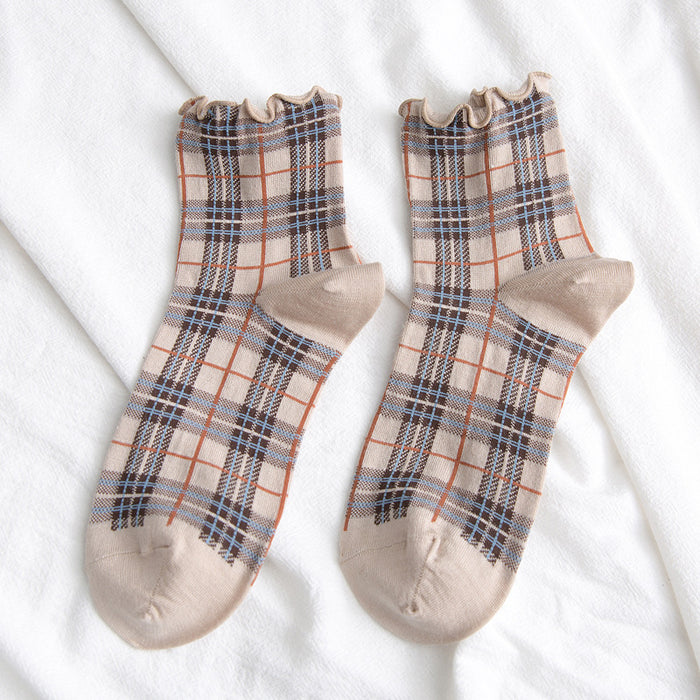 Plaid women's socks