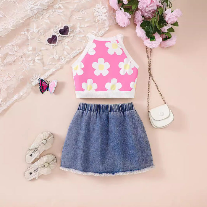 Fashion Personality Girls Summer Denim Suit