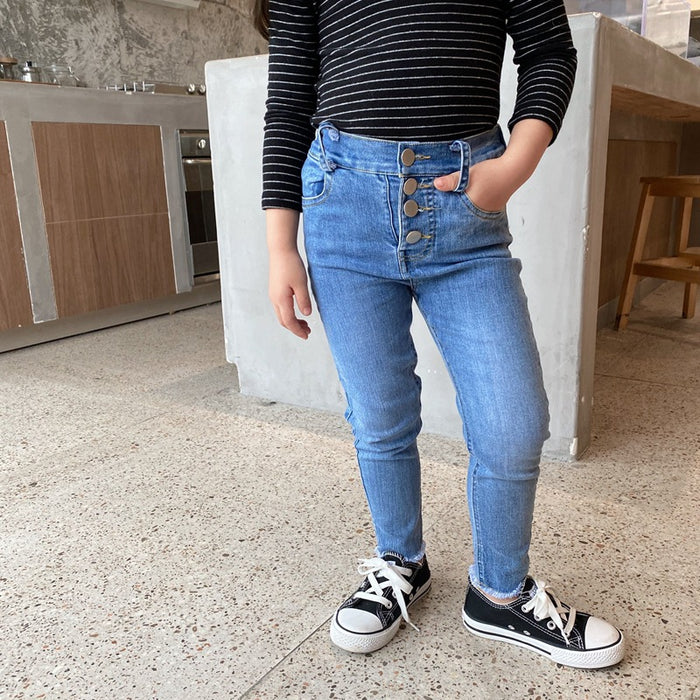 Girls' four button jeans