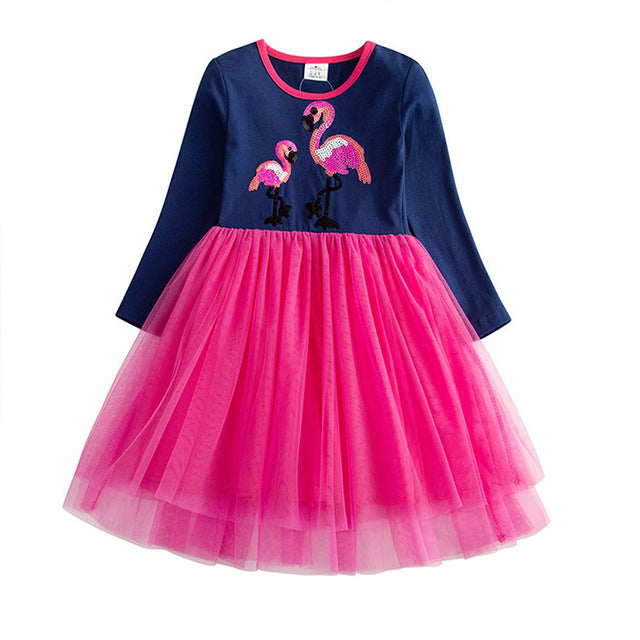 Baby Girl Long Sleeve Clothes Kids Party Dresses For Girls