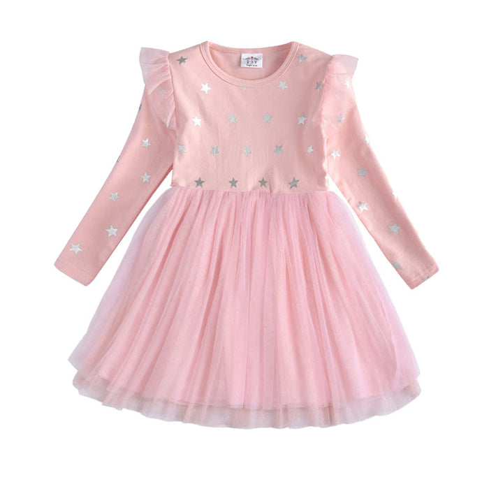 Baby Girl Long Sleeve Clothes Kids Party Dresses For Girls