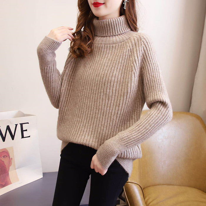 Women's thickened outer wear high-necked sweater