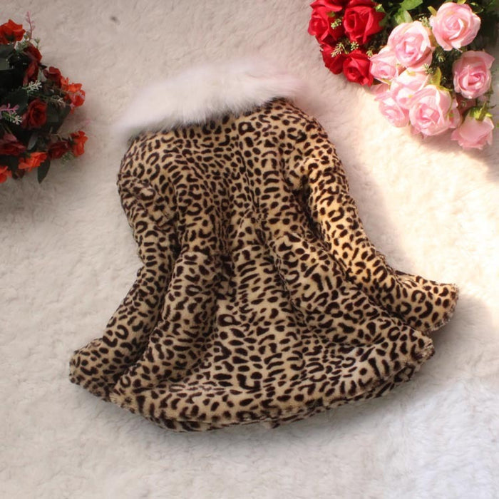 Leopard print cotton coat for girls