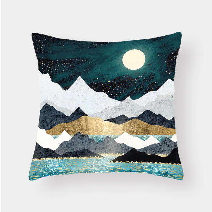 Landscape cushion pillow lumbar cushion cover