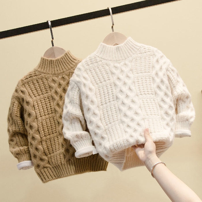Boys Sweater Bright Color New Western Style Plus Velvet