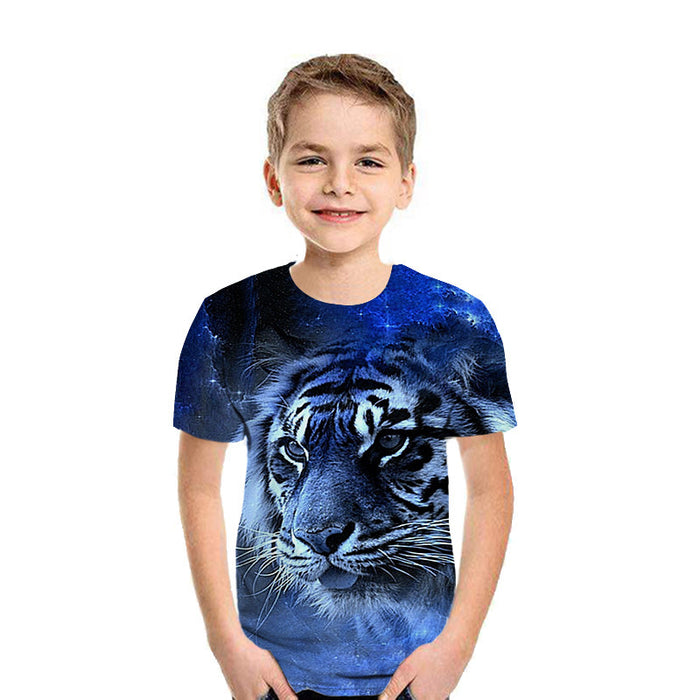 3D Digital Printing Short Sleeve Fashion Kids T-shirt Top