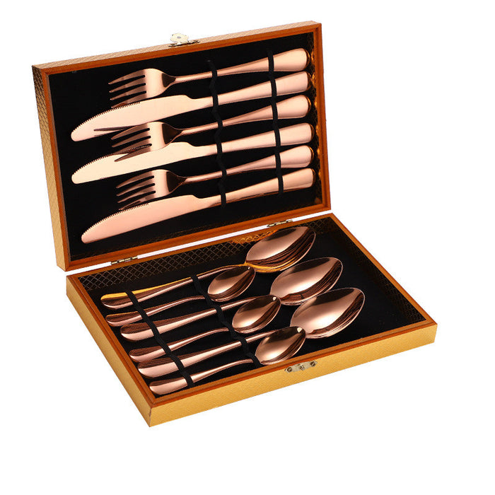 Stainless Steel Steak Cutlery Set Western Cutlery Cutlery Set Gift Box Wooden Box Cutlery