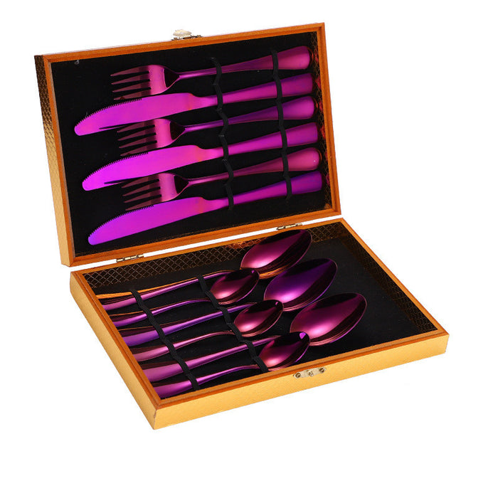 Stainless Steel Steak Cutlery Set Western Cutlery Cutlery Set Gift Box Wooden Box Cutlery