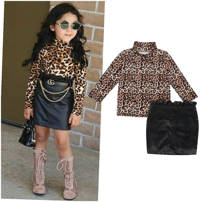 Kinderkleidung Mädchen Langarmshirt mit Leopardenmuster