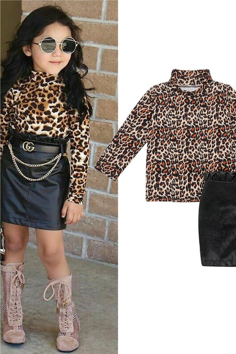 Kinderkleidung Mädchen Langarmshirt mit Leopardenmuster