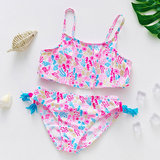 Toddler Baby Girl Swimsuit Two pieces Girls Swimwear Kids