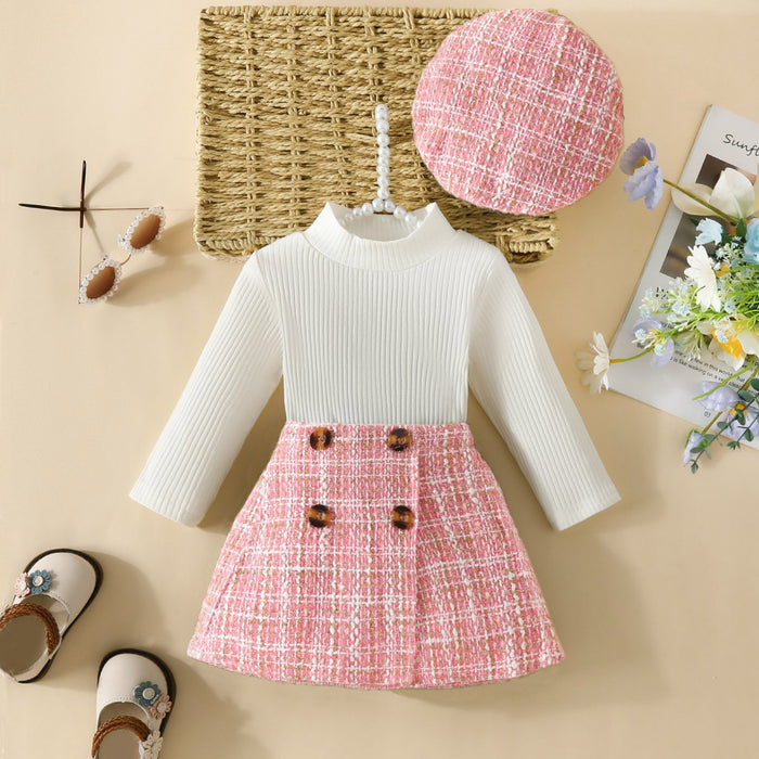 Toddling Girls Fashion Long Sleeve Skirt Suit