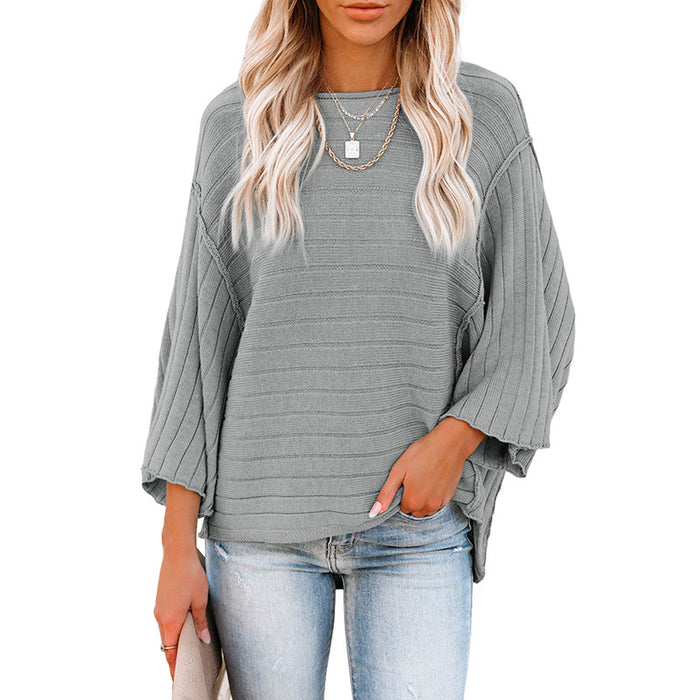 Women's Loose-fitting Casual Round-neck Sweater