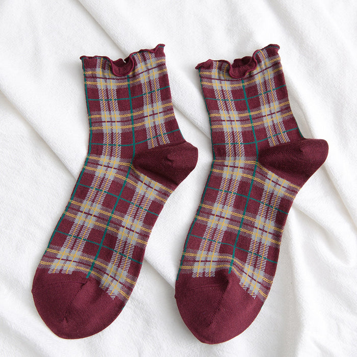 Plaid women's socks