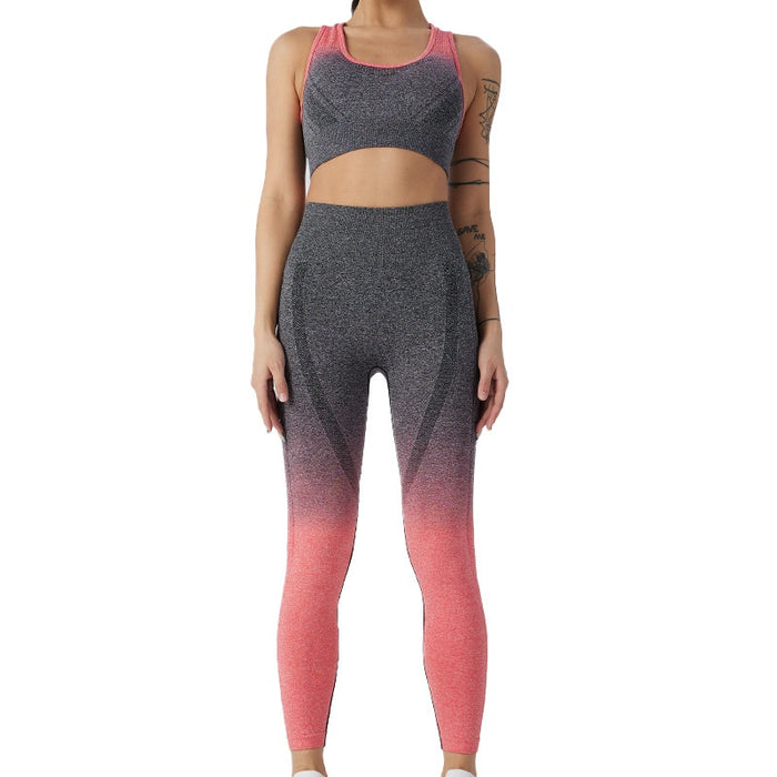 Yoga Pants Knitted Vest Bra Set