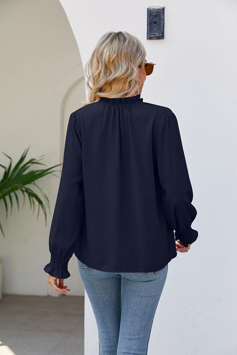 Women's Loose Soft Shirt Lace-up Chiffon Shirt