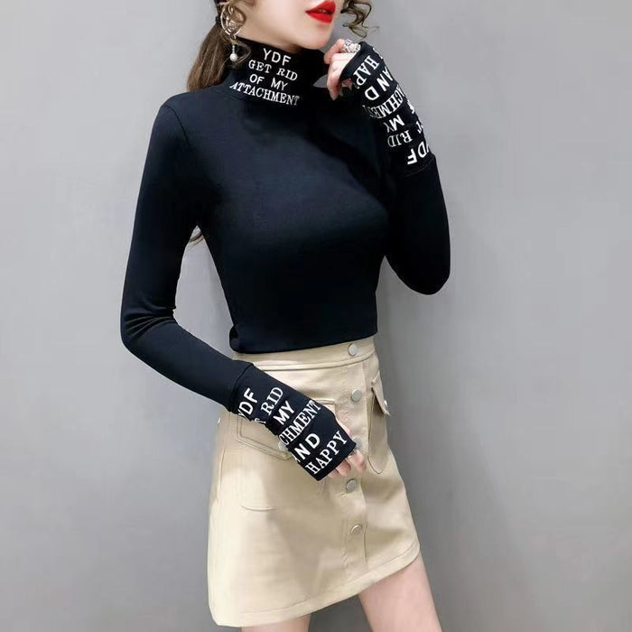 Half Turtleneck Black Bottoming Shirt Autumn And Winter New Fashion European