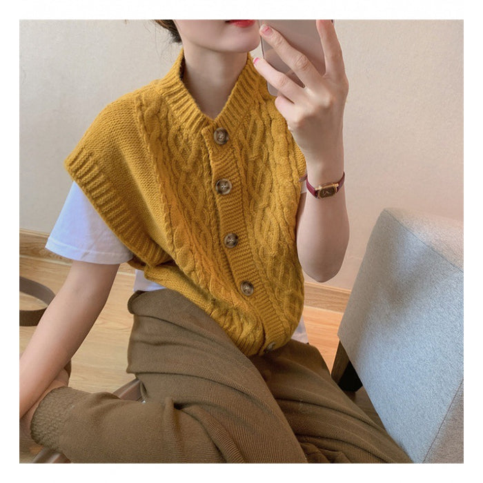 Women's Sleeveless Soft Glutinous Knitted Vest