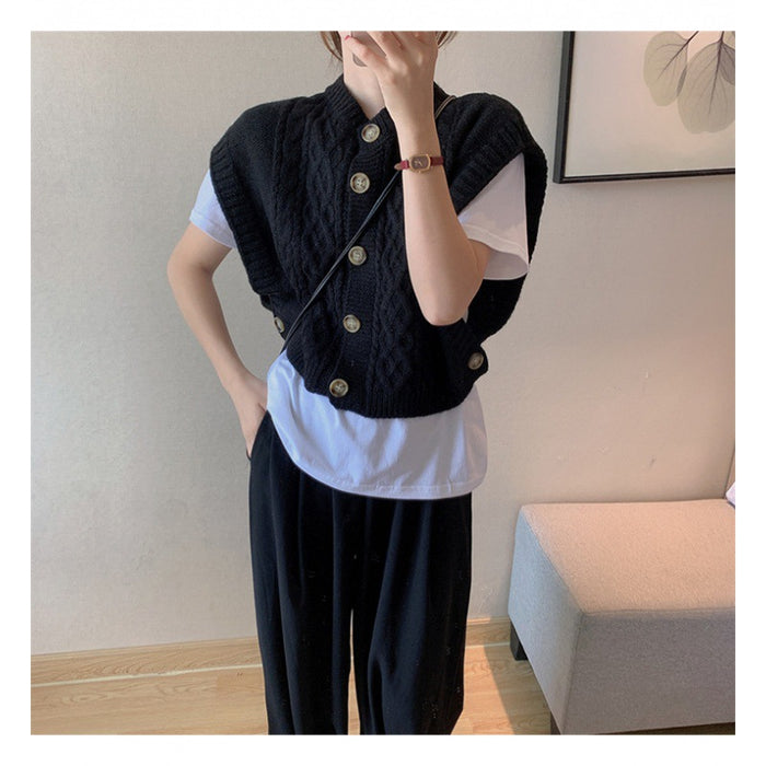 Women's Sleeveless Soft Glutinous Knitted Vest