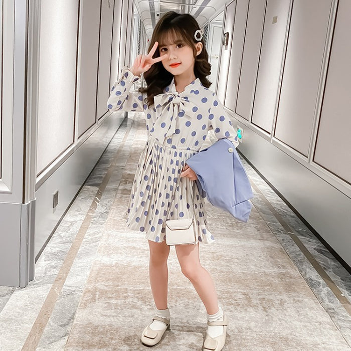 Children's Suit Dress In Trendy Big kids Polka Dot Dress