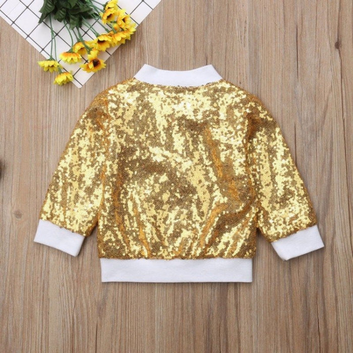 Kleidung Kinder Kinder Jacke Mantel Baby Mädchen Mädchen Weiß Gold