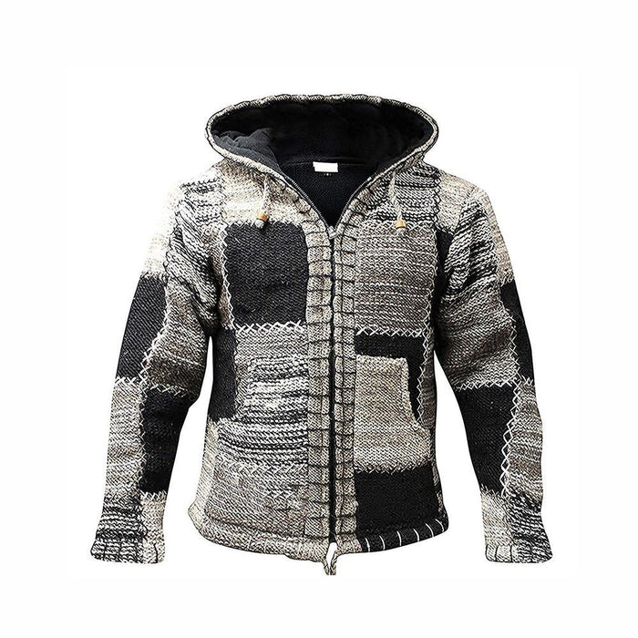 Thicken warmth stitching ethnic style sweater men