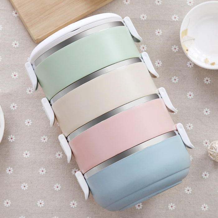 Cute Stainless Steel Insulated Lunch Box With Multi-layer Detachable