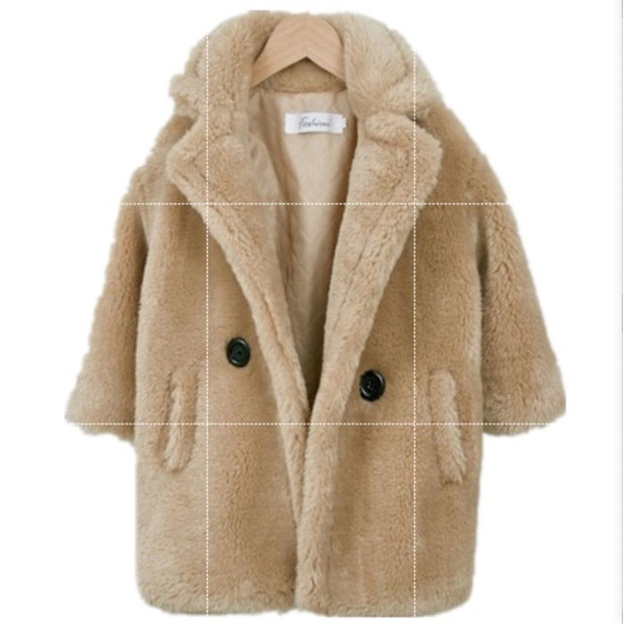 Fur children's wear Lapel cashmere coat