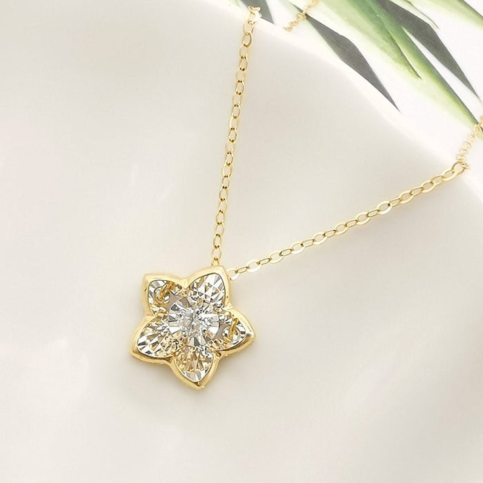 18K Real Gold Dancing Diamond Flower Star Necklace - Muska storeMuska storemuskastore