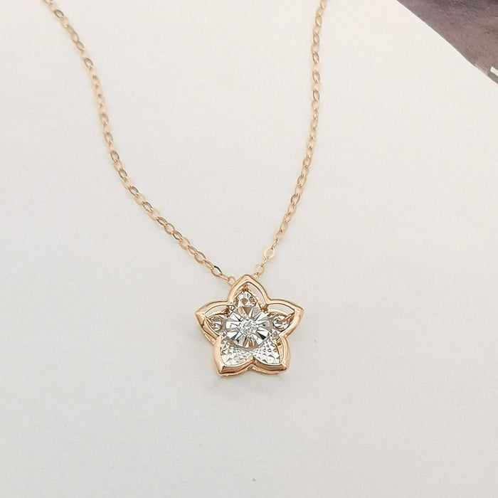 18K Real Gold Dancing Diamond Flower Star Necklace - Muska storeMuska storemuskastore