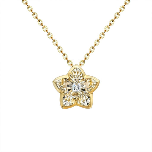 18K Real Gold Dancing Diamond Flower Star Necklace - Muska storeMuska storemuskastore