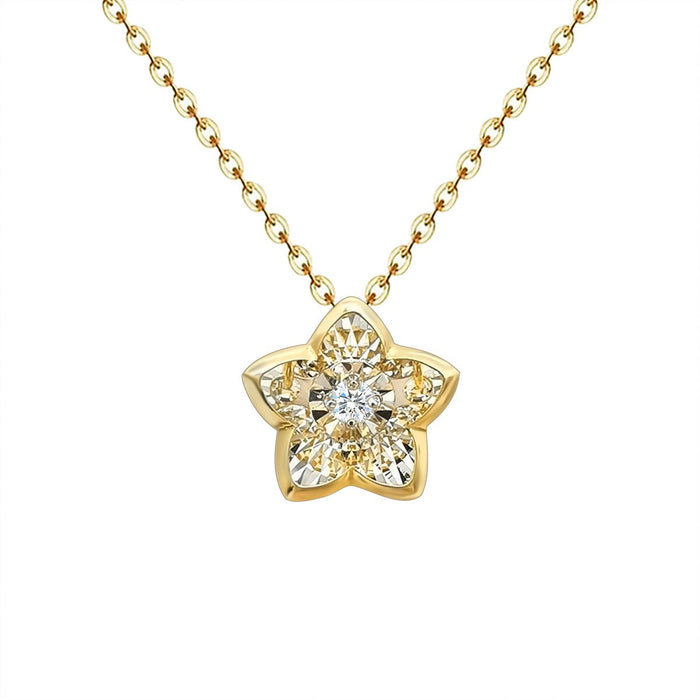 18K Real Gold Dancing Diamond Flower Star Necklace - Muska storeMuska storemuskastore