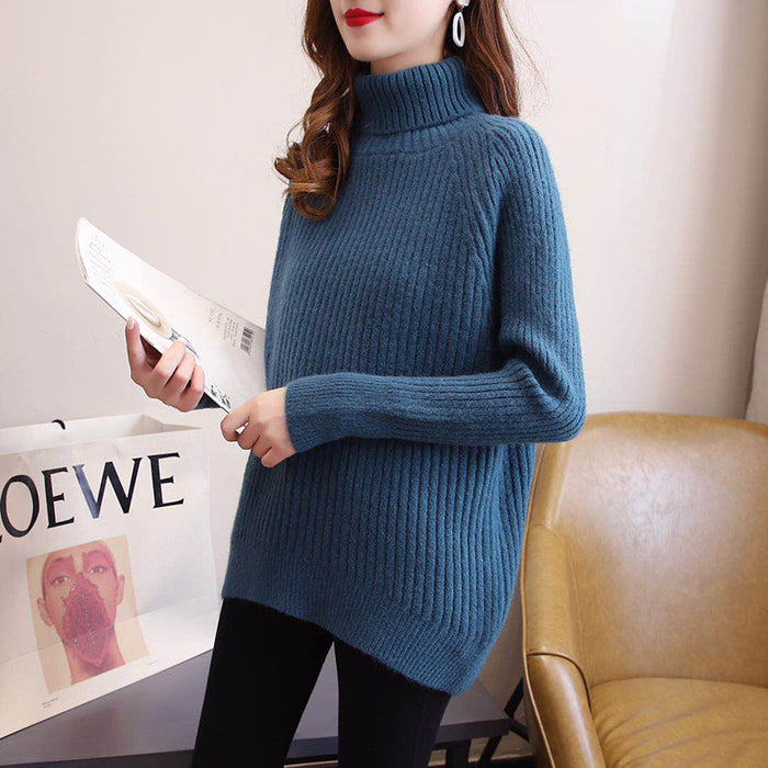 Women's thickened outer wear high-necked sweater