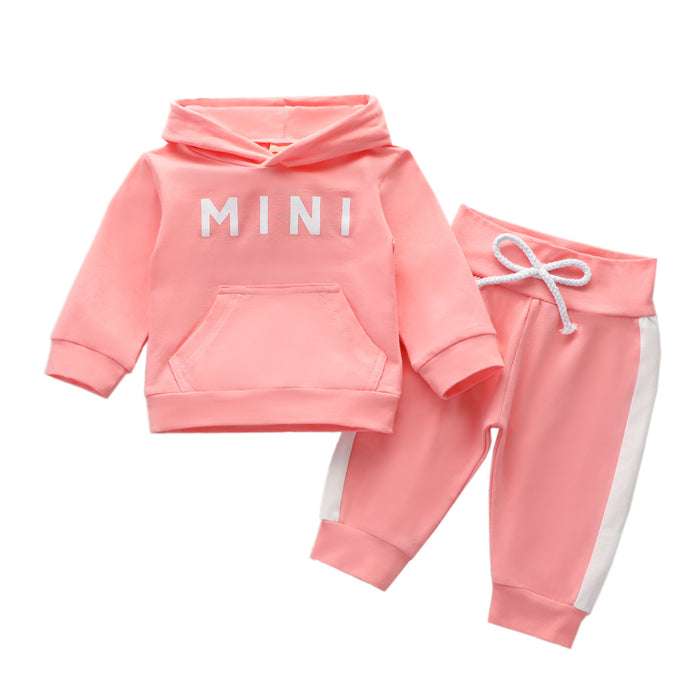 Girls Long Sleeve Sweatshirt Hooded Sports Suit