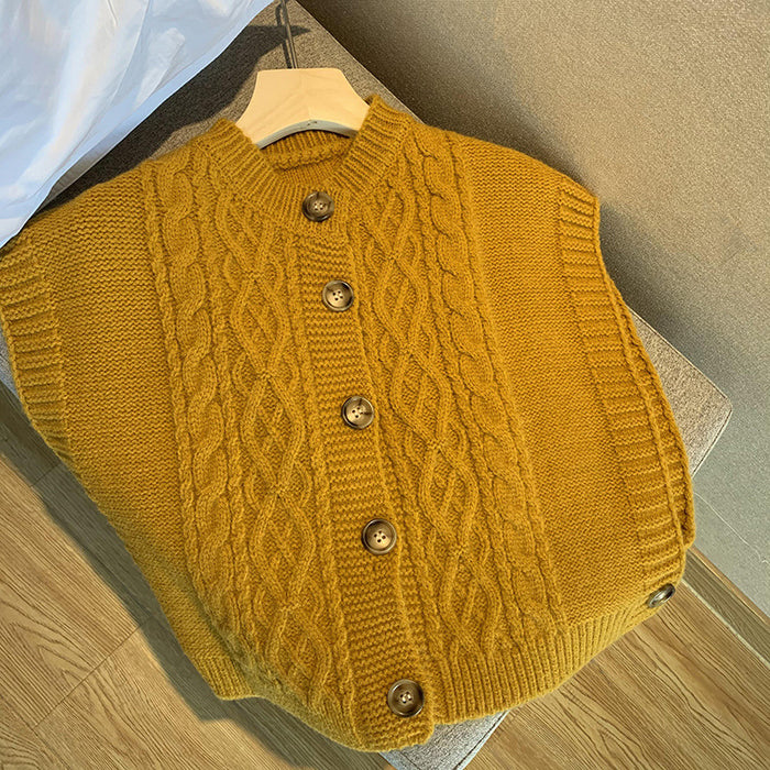 Women's Sleeveless Soft Glutinous Knitted Vest