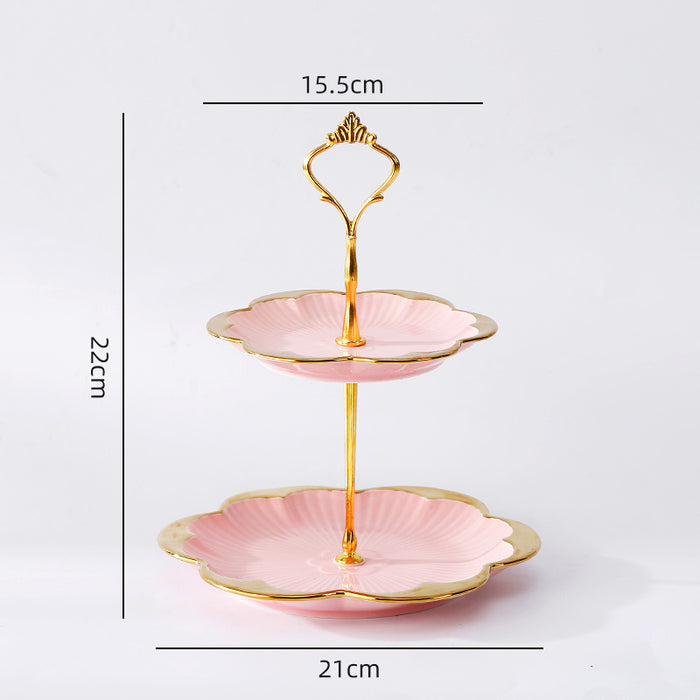 Ceramic Fruit Plate Home Living Room Light Luxury Creative Multi-layer Dessert Fruit Plate