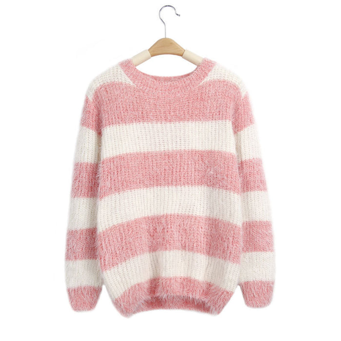 New Women's Sweater Sweater Loose Round Neck Pullover Bottoming Sweater