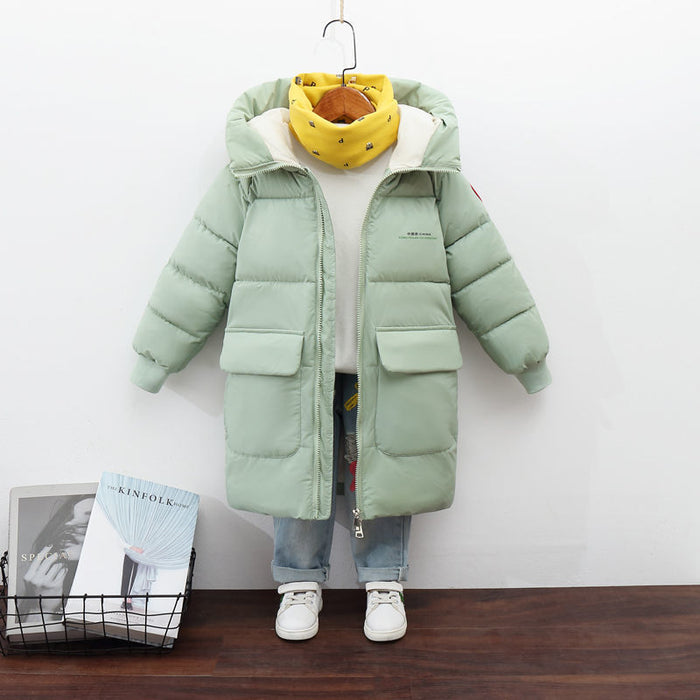 Bright And Colorful Mid-length Down Jacket Warm And Breathable Reflective Mirror