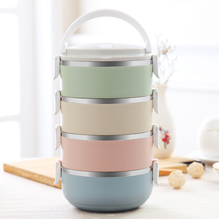 Cute Stainless Steel Insulated Lunch Box With Multi-layer Detachable